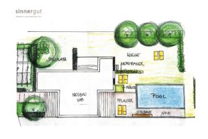 Sketch plan - Sinnergut holiday apartments with swimming pool in Nals, Südtirol